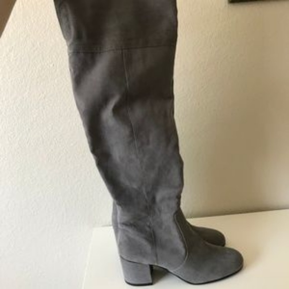 {Sam Edelman} Vivica Grey Suede Stretch Boots - Picture 5 of 7